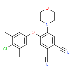 ChemSpider 2D Image | 4-(4-Chloro-3,5-dimethylphenoxy)-5-(4-morpholinyl)phthalonitrile | C20H18ClN3O2