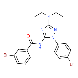 ChemSpider 2D Image | 3-Bromo-N-[1-(4-bromophenyl)-3-(diethylamino)-1H-1,2,4-triazol-5-yl]benzamide | C19H19Br2N5O