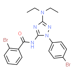 ChemSpider 2D Image | 2-Bromo-N-[1-(4-bromophenyl)-3-(diethylamino)-1H-1,2,4-triazol-5-yl]benzamide | C19H19Br2N5O