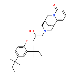 ChemSpider 2D Image | (9S)-11-{3-[2,4-Bis(2-methyl-2-butanyl)phenoxy]-2-hydroxypropyl}-7,11-diazatricyclo[7.3.1.0~2,7~]trideca-2,4-dien-6-one | C30H44N2O3