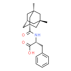 ChemSpider 2D Image | N-{[(1r,3R,5S,7R)-3,5-Dimethyladamantan-1-yl]carbonyl}-D-phenylalanine | C22H29NO3