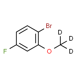 ChemSpider 2D Image | 1-Bromo-4-fluoro-2-[(~2~H_3_)methyloxy]benzene | C7H3D3BrFO