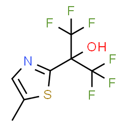 ChemSpider 2D Image | 1,1,1,3,3,3-Hexafluoro-2-(5-methyl-1,3-thiazol-2-yl)-2-propanol | C7H5F6NOS