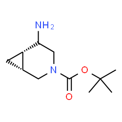 ChemSpider 2D Image | 2-Methyl-2-propanyl (1R,6S)-5-amino-3-azabicyclo[4.1.0]heptane-3-carboxylate | C11H20N2O2