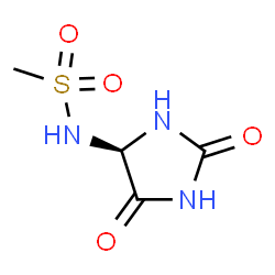 ChemSpider 2D Image | N-[(4R)-2,5-Dioxo-4-imidazolidinyl]methanesulfonamide | C4H7N3O4S