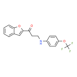 ChemSpider 2D Image | 1-(1-Benzofuran-2-yl)-3-{[4-(trifluoromethoxy)phenyl]amino}-1-propanone | C18H14F3NO3