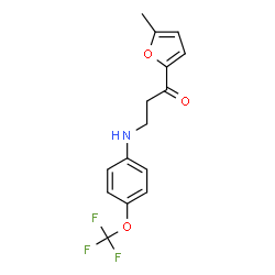 ChemSpider 2D Image | 1-(5-Methyl-2-furyl)-3-{[4-(trifluoromethoxy)phenyl]amino}-1-propanone | C15H14F3NO3