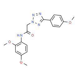 ChemSpider 2D Image | N-(2,4-Dimethoxyphenyl)-2-[5-(4-methoxyphenyl)-2H-tetrazol-2-yl]acetamide | C18H19N5O4