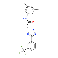 ChemSpider 2D Image | N-(3,5-Dimethylphenyl)-2-{5-[3-(trifluoromethyl)phenyl]-2H-tetrazol-2-yl}acetamide | C18H16F3N5O