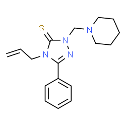 ChemSpider 2D Image | 4-Allyl-5-phenyl-2-(1-piperidinylmethyl)-2,4-dihydro-3H-1,2,4-triazole-3-thione | C17H22N4S