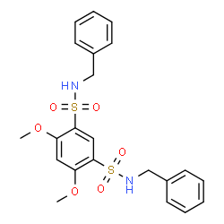 ChemSpider 2D Image | N,N'-Dibenzyl-4,6-dimethoxy-1,3-benzenedisulfonamide | C22H24N2O6S2