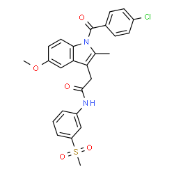 ChemSpider 2D Image | 2-[1-(4-Chlorobenzoyl)-5-methoxy-2-methyl-1H-indol-3-yl]-N-[3-(methylsulfonyl)phenyl]acetamide | C26H23ClN2O5S