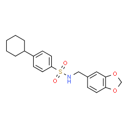 ChemSpider 2D Image | N-(1,3-Benzodioxol-5-ylmethyl)-4-cyclohexylbenzenesulfonamide | C20H23NO4S