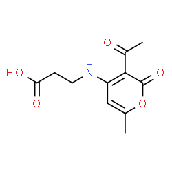 ChemSpider 2D Image | N-(3-Acetyl-6-methyl-2-oxo-2H-pyran-4-yl)-beta-alanine | C11H13NO5