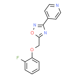 ChemSpider 2D Image | 4-{5-[(2-Fluorophenoxy)methyl]-1,2,4-oxadiazol-3-yl}pyridine | C14H10FN3O2