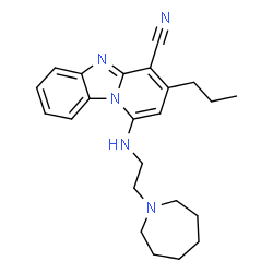 ChemSpider 2D Image | 1-{[2-(1-Azepanyl)ethyl]amino}-3-propylpyrido[1,2-a]benzimidazole-4-carbonitrile | C23H29N5