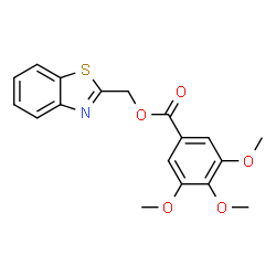 ChemSpider 2D Image | 1,3-Benzothiazol-2-ylmethyl 3,4,5-trimethoxybenzoate | C18H17NO5S