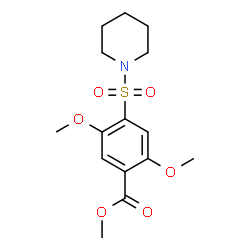 ChemSpider 2D Image | Methyl 2,5-dimethoxy-4-(1-piperidinylsulfonyl)benzoate | C15H21NO6S