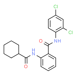ChemSpider 2D Image | 2-[(Cyclohexylcarbonyl)amino]-N-(2,4-dichlorophenyl)benzamide | C20H20Cl2N2O2