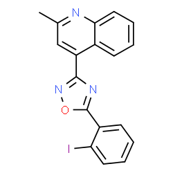 ChemSpider 2D Image | 4-[5-(2-Iodophenyl)-1,2,4-oxadiazol-3-yl]-2-methylquinoline | C18H12IN3O