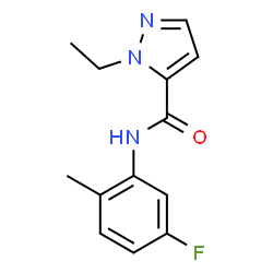 ChemSpider 2D Image | 1-Ethyl-N-(5-fluoro-2-methylphenyl)-1H-pyrazole-5-carboxamide | C13H14FN3O