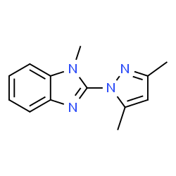 ChemSpider 2D Image | 2-(3,5-Dimethyl-1H-pyrazol-1-yl)-1-methyl-1H-benzimidazole | C13H14N4