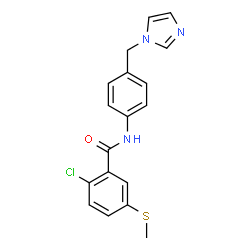 ChemSpider 2D Image | 2-Chloro-N-[4-(1H-imidazol-1-ylmethyl)phenyl]-5-(methylsulfanyl)benzamide | C18H16ClN3OS