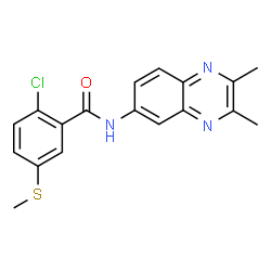 ChemSpider 2D Image | 2-Chloro-N-(2,3-dimethyl-6-quinoxalinyl)-5-(methylsulfanyl)benzamide | C18H16ClN3OS