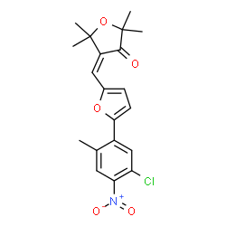 ChemSpider 2D Image | (4Z)-4-{[5-(5-Chloro-2-methyl-4-nitrophenyl)-2-furyl]methylene}-2,2,5,5-tetramethyldihydro-3(2H)-furanone | C20H20ClNO5
