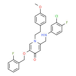 ChemSpider 2D Image | 2-{[(3-Chloro-4-fluorophenyl)amino]methyl}-5-[(2-fluorobenzyl)oxy]-1-[2-(4-methoxyphenyl)ethyl]-4(1H)-pyridinone | C28H25ClF2N2O3