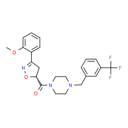ChemSpider 2D Image | [3-(2-Methoxyphenyl)-4,5-dihydro-1,2-oxazol-5-yl]{4-[3-(trifluoromethyl)benzyl]-1-piperazinyl}methanone | C23H24F3N3O3