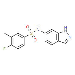 ChemSpider 2D Image | 4-Fluoro-N-(1H-indazol-6-yl)-3-methylbenzenesulfonamide | C14H12FN3O2S