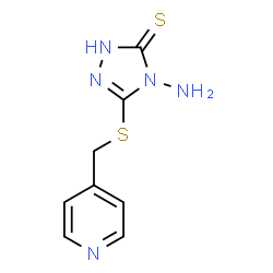 ChemSpider 2D Image | 4H-1,2,4-triazole-3-thiol, 4-amino-5-[(4-pyridinylmethyl)thio]- | C8H9N5S2
