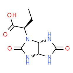 ChemSpider 2D Image | (2R)-2-[(3aR,6aS)-2,5-Dioxohexahydroimidazo[4,5-d]imidazol-1(2H)-yl]butanoic acid | C8H12N4O4