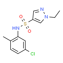 ChemSpider 2D Image | N-(5-Chloro-2-methylphenyl)-1-ethyl-1H-pyrazole-4-sulfonamide | C12H14ClN3O2S