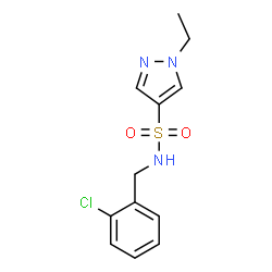 ChemSpider 2D Image | N-(2-Chlorobenzyl)-1-ethyl-1H-pyrazole-4-sulfonamide | C12H14ClN3O2S