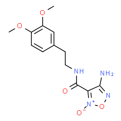 ChemSpider 2D Image | 4-Amino-N-[2-(3,4-dimethoxyphenyl)ethyl]-1,2,5-oxadiazole-3-carboxamide 2-oxide | C13H16N4O5