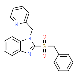 ChemSpider 2D Image | 2-(Benzylsulfonyl)-1-(2-pyridinylmethyl)-1H-benzimidazole | C20H17N3O2S