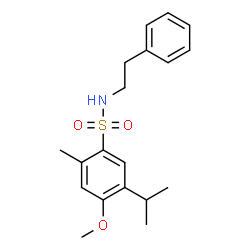 ChemSpider 2D Image | 5-Isopropyl-4-methoxy-2-methyl-N-(2-phenylethyl)benzenesulfonamide | C19H25NO3S