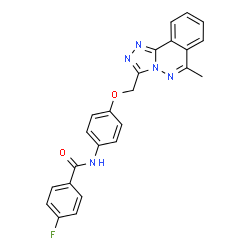 ChemSpider 2D Image | 4-Fluoro-N-{4-[(6-methyl[1,2,4]triazolo[3,4-a]phthalazin-3-yl)methoxy]phenyl}benzamide | C24H18FN5O2