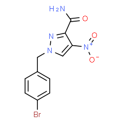 ChemSpider 2D Image | 1-(4-Bromobenzyl)-4-nitro-1H-pyrazole-3-carboxamide | C11H9BrN4O3