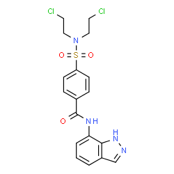 ChemSpider 2D Image | 4-[Bis(2-chloroethyl)sulfamoyl]-N-(1H-indazol-7-yl)benzamide | C18H18Cl2N4O3S