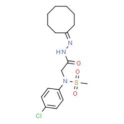 ChemSpider 2D Image | N-(4-Chlorophenyl)-N-[2-(2-cyclooctylidenehydrazino)-2-oxoethyl]methanesulfonamide | C17H24ClN3O3S
