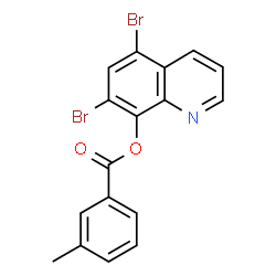ChemSpider 2D Image | 5,7-Dibromo-8-quinolinyl 3-methylbenzoate | C17H11Br2NO2