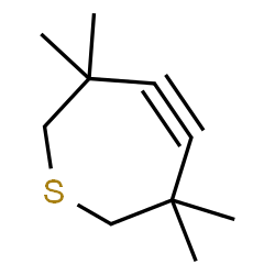 ChemSpider 2D Image | 3,3,6,6-Tetramethyl-4,5-didehydro-2,3,6,7-tetrahydrothiepine | C10H16S
