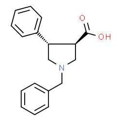 ChemSpider 2D Image | (3R,4S)-1-Benzyl-4-phenyl-3-pyrrolidinecarboxylic acid | C18H19NO2