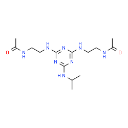 ChemSpider 2D Image | N,N'-{[6-(Isopropylamino)-1,3,5-triazine-2,4-diyl]bis(imino-2,1-ethanediyl)}diacetamide | C14H26N8O2