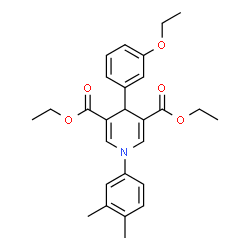 ChemSpider 2D Image | Diethyl 1-(3,4-dimethylphenyl)-4-(3-ethoxyphenyl)-1,4-dihydro-3,5-pyridinedicarboxylate | C27H31NO5