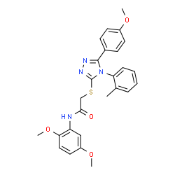 ChemSpider 2D Image | N-(2,5-Dimethoxyphenyl)-2-{[5-(4-methoxyphenyl)-4-(2-methylphenyl)-4H-1,2,4-triazol-3-yl]sulfanyl}acetamide | C26H26N4O4S