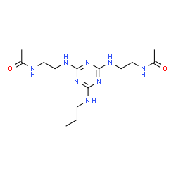 ChemSpider 2D Image | N,N'-{[6-(Propylamino)-1,3,5-triazine-2,4-diyl]bis(imino-2,1-ethanediyl)}diacetamide | C14H26N8O2